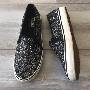 Lightly used sequin Keds double decker slip on